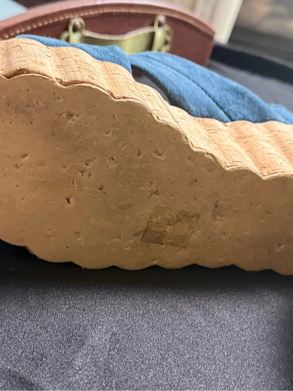 37 Free People Noelle PlatformTeal Suede Crisscross Platform Wedge  Italy 6.5